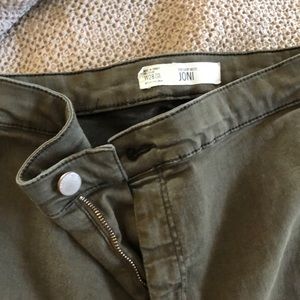 Top shop skinny green jeans